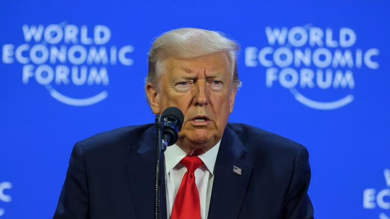 U.S. President Donald Trump attends the 56th annual World Economic Forum (WEF) meeting in Davos, Switzerland, January 21, 2026. REUTERS/Denis Balibouse