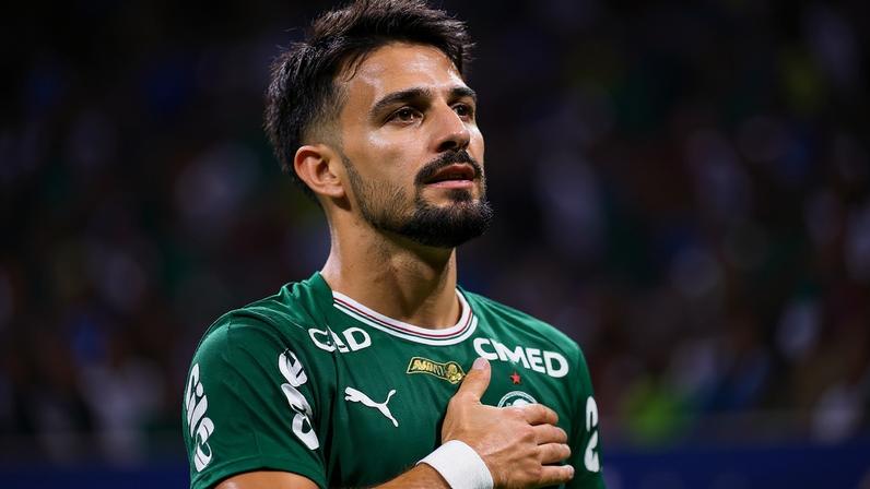 Flaco López comemora gol marcado pelo Palmeiras