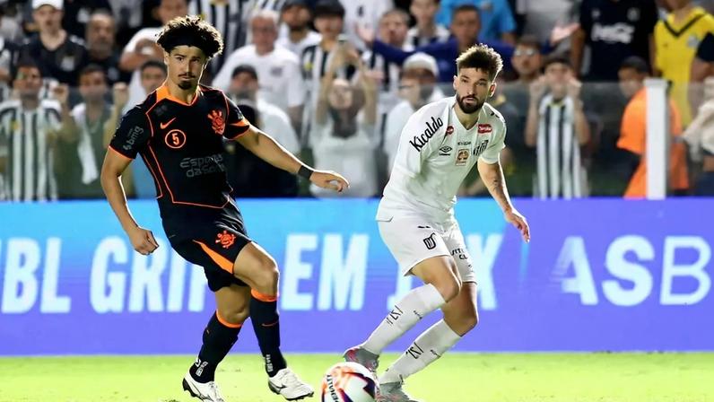 Santos e Corinthians empataram por 1 a 1 na Vila Belmiro (Foto: Raphael Campos Do Prado/MOCHILA PRESS)