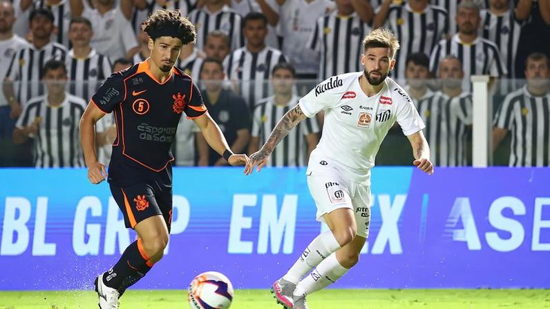 Santos e Corinthians empataram por 1 a 1 na Vila Belmiro (Foto: Raphael Campos Do Prado/MOCHILA PRESS)