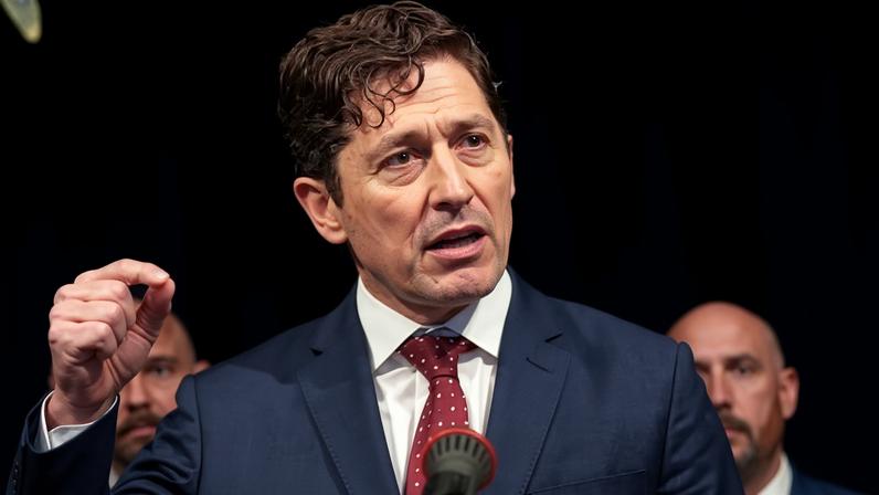 Jacob Frey at a press conference after the fatal shooting of Renee Nicole Good, in Minneapolis, Minnesota, on 12 January.