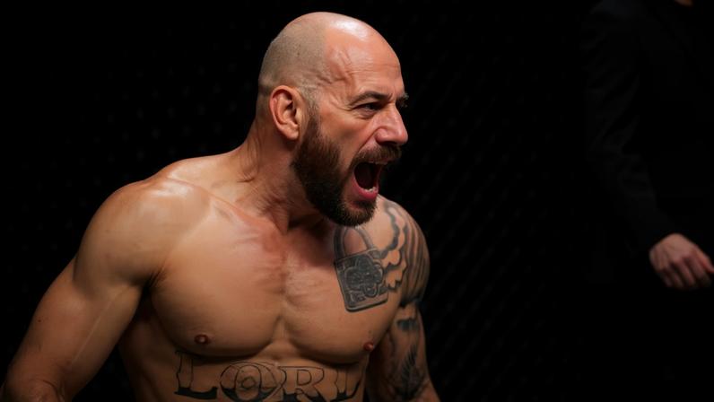 Jean Silva comemora no Octógono após a vitória sobre Melsik Baghdasaryan no UFC Seattle, em fevereiro de 2025. (Foto por Chris Unger/Zuffa LLC)