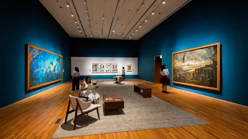 An installation view of the exhibition Diplomacy and Desire: Basoeki Abdullah in Singapore