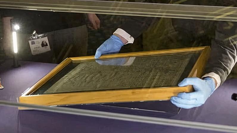 Salisbury Cathedral’s copy of the Magna Carta sealed in 1215 by King John.