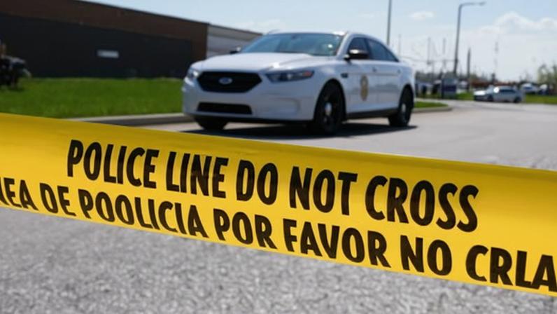 Police caution tape in Indiana.