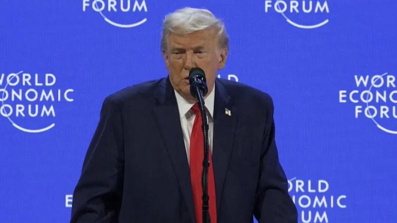 President Donald Trump made the remarks before global leaders at the World Economic Forum in Davos, Switzerland.