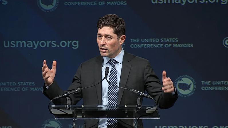 Jacob Frey speaking at the conference