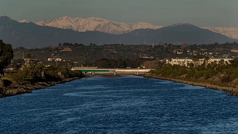 Ballona creek in Marina del Rey on 10 February 2024.