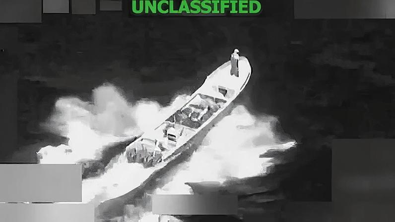 A vessel that the military says was ‘engaged in narco-trafficking operations’. Photograph: US Southern Command