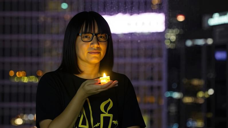 Chow Hang-tung (seen here in June 2021 before a vigil on the anniversary of the Tiananmen Square massacre) has been detained for more than four years.