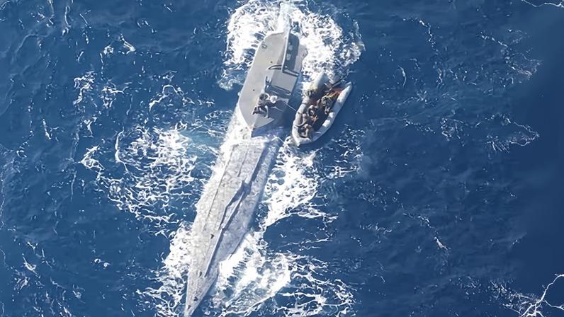 The semi-submersible vessel eventually sank in the Atlantic, taking with it 35 bales of cocaine.