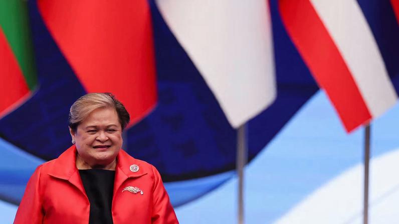 Philippines' Secretary of Foreign Affairs Theresa Lazaro attends the ASEAN Foreign Ministers' Meeting in Kuala Lumpur, Malaysia, October 25, 2025. REUTERS/Chalinee Thirasupa