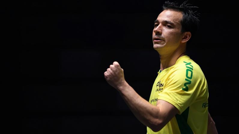 Hugo Calderano no WTT Champions de Montpellier (Foto: Divulgação / WTT)