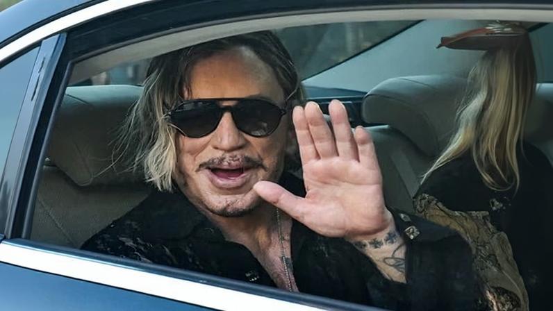 Mickey Rourke in Athens ahead of filming for Man Of God on 10 September 2020.