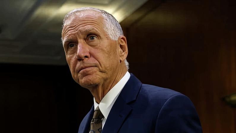 Thom Tillis at the Dirksen Senate office building on 6 May 2025 in Washington DC.
