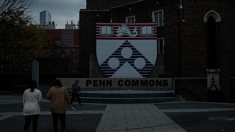 Students on the University of Pennsylvania campus in Philadelphia on 8 December 2023.