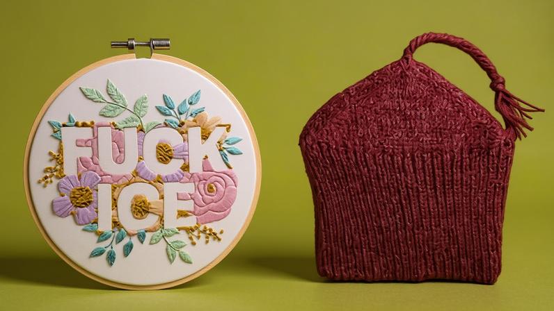 ‘I’ve done more subtle political messages in the past … but it just feels like we’re past the point of subtle,’ said one crafter making anti-ICE art.
