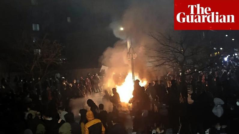 A large crowd of anti-regime protesters in Karaj, Iran on 10 January. The protests in Iran started late in December in response to worsening economic conditions.
