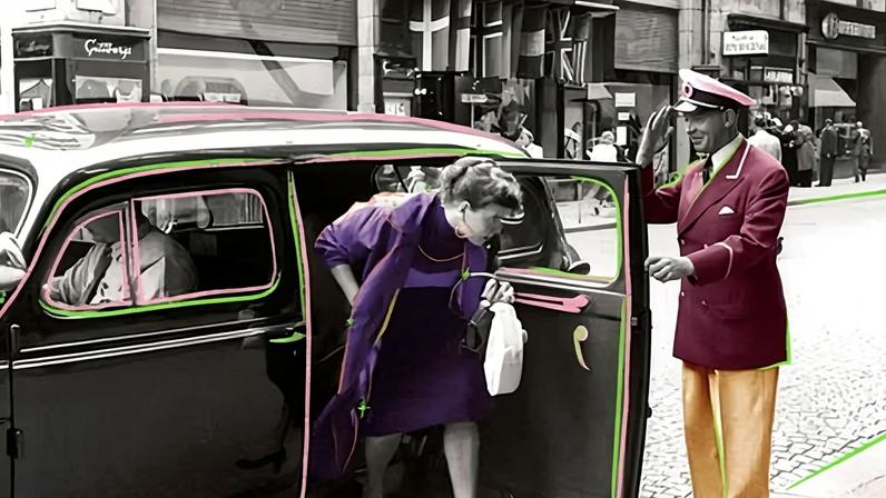 ‘The gentleman wouldn’t let me pay for the fare, and even hopped out to escort me inside the terminal … I felt overwhelmed with gratitude.’ Illustration: Victoria Hart/Guardian Design/Alamy