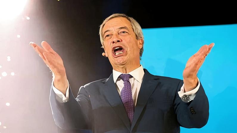 The Reform UK leader said he was not making money as an MP because his income was earned ‘because I am Nigel Farage’. Photograph: Temilade Adelaja/Reuters