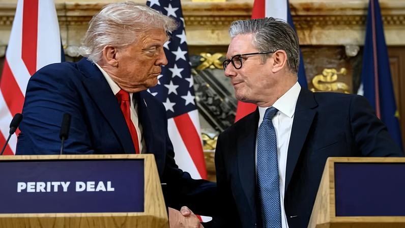 Donald Trump, left with Keir Starmer during his UK state visit in September last year