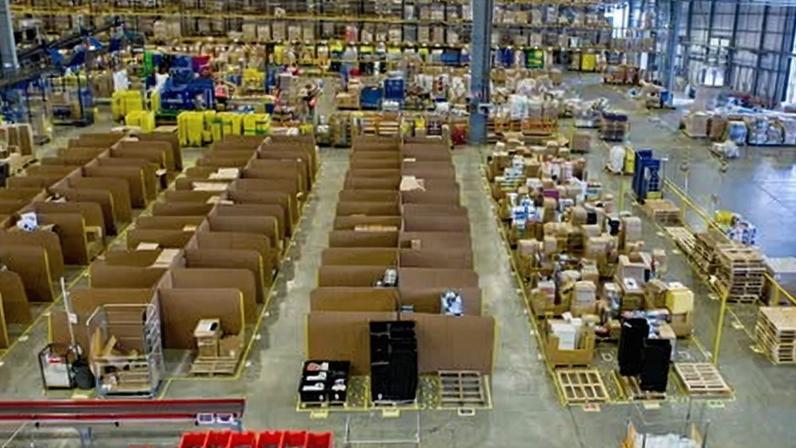 A general view of the Amazon fulfilment centre in Milton Keynes