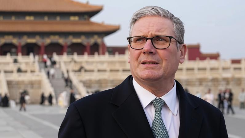 Starmer during a tour of the Forbidden City in Beijing. He told reporters he wanted a ‘more sophisticated’ relationship.