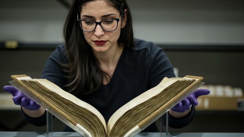 The Domesday Book, held at the National Archives in Kew, south-west London. The scheme will test how legal data from the archives could be used.