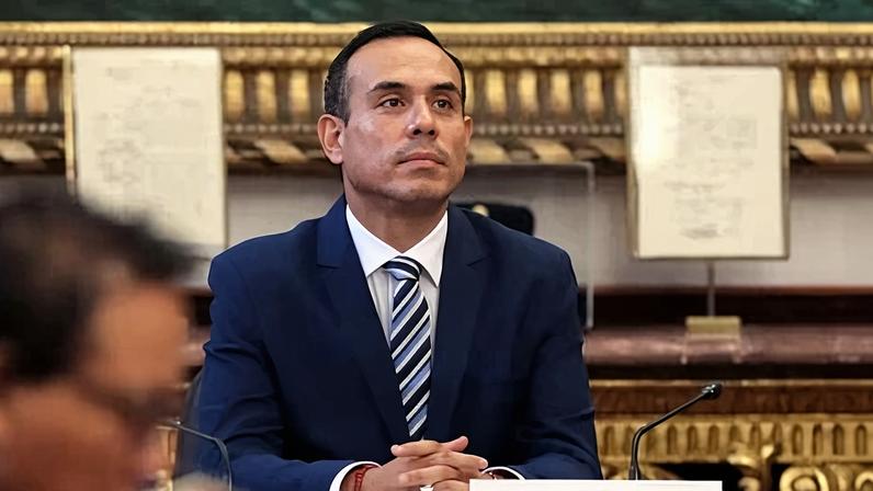 Peru's interim president, José Jerí, appears before the congressional oversight and accountability committee in Lima on 21 January 2026.