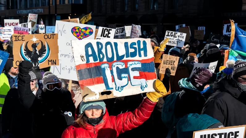 Protesters in Minneapolis on 23 January Photo by Chad Davis, via Flickr
