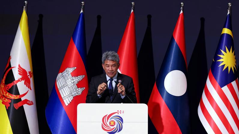 Malaysia's Foreign Minister Mohamad Hasan speaks as he attends a ceremony for the accession of Timor-Leste to the ASEAN charter in Kuala Lumpur, Malaysia October 25, 2025. REUTERS/Chalinee Thirasupa