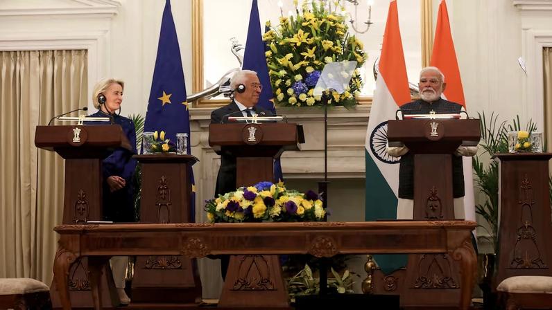 European Commission President von der Leyen and European Council President Costa visit India