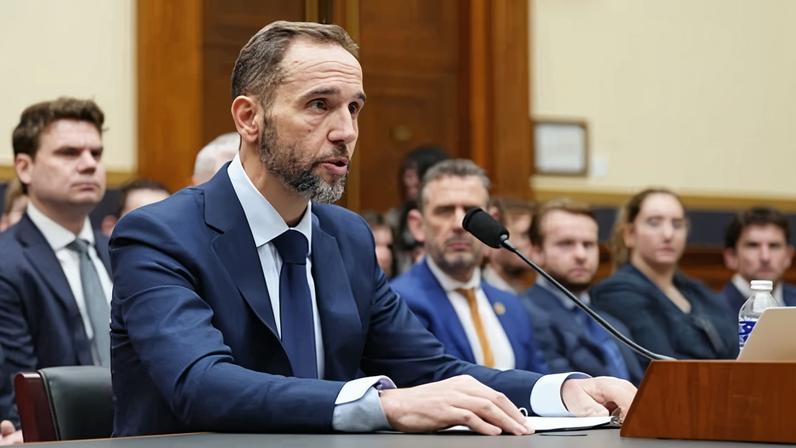 Former special counsel, Jack Smith, testifies against Donald Trump at a House oversight hearing on Capitol Hill in Washington DC on 22 January 2026.