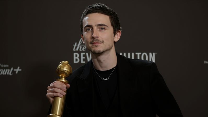 Timothée Chalamet at the 83rd Golden Globe awards in Beverly Hills, California.