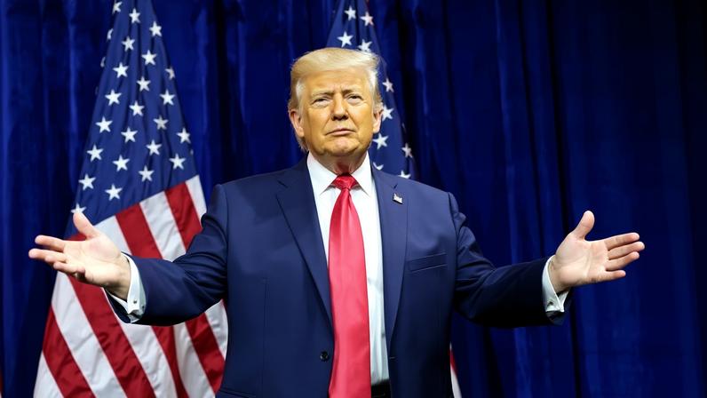 Donald Trump addresses House Republicans at the Trump-Kennedy Center in Washington on 6 January 2026.