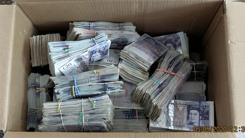 Cash seized following a Met police investigation into suspected money laundering.