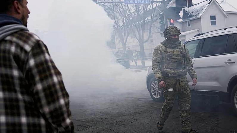 A federal agent in Minneapolis, Minnesota, on 21 January.