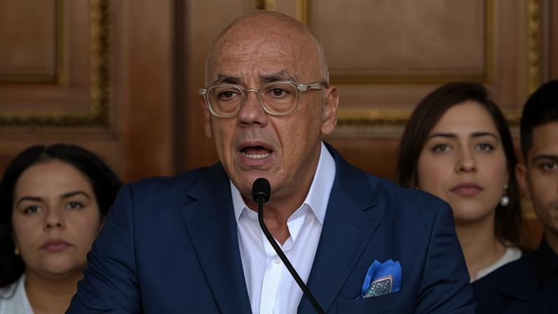 Jorge Rodriguez in in Caracas, Venezuela on Thursday, announcing that a significant number of both foreign and Venezuelan prisoners will be freed.