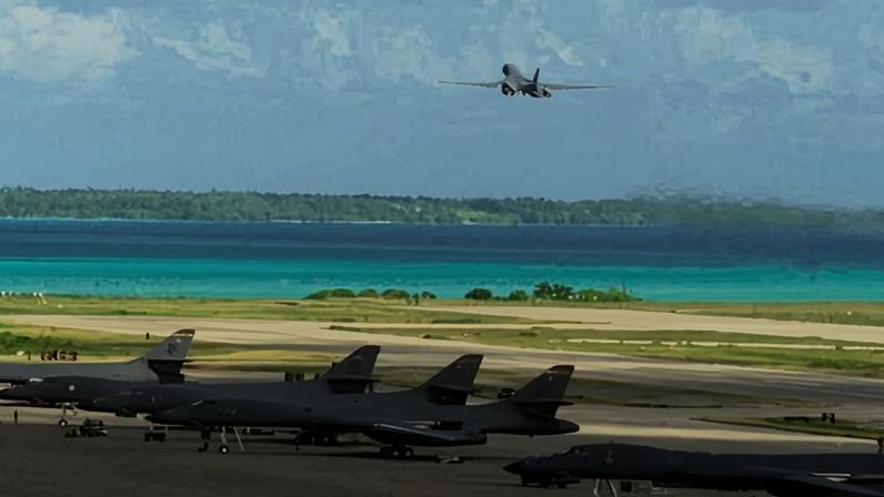 US military aircraft at the airbase on Diego Garcia in the Chagos Islands.