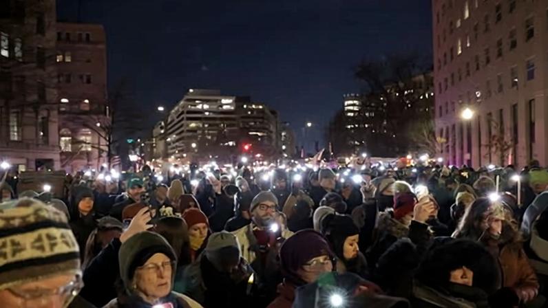 A protest in Minneapolis against the presence of ICE in the state.