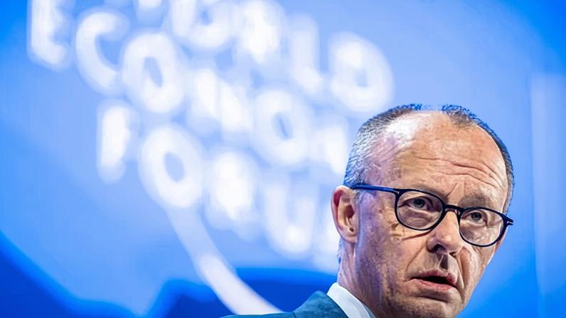 ‘This new world of great powers is being built on power, on strength and when it comes to it, on force. It is not a cosy place,’ Merz said. Photograph: Gian Ehrenzeller/EPA