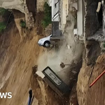 Deslizamento maciço em Sicília após tempestade Harry