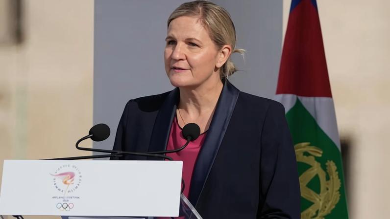 The IOC president, Kirsty Coventry, said of the current geopolitical crisis that ‘it is not in our remit to comment on such matters’. Photograph: Gregorio Borgia/AP