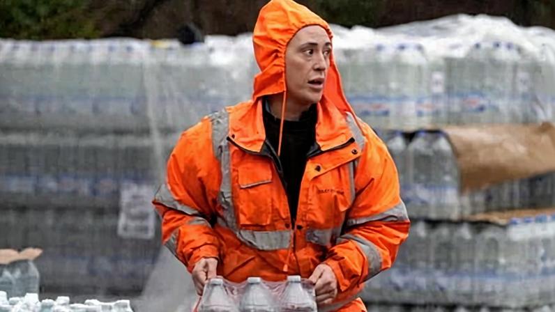 South East Water staff handing out bottled water in East Grinstead, West Sussex, on Tuesday.