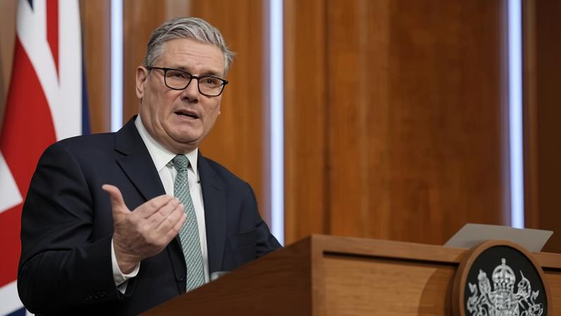 Keir Starmer at a lectern