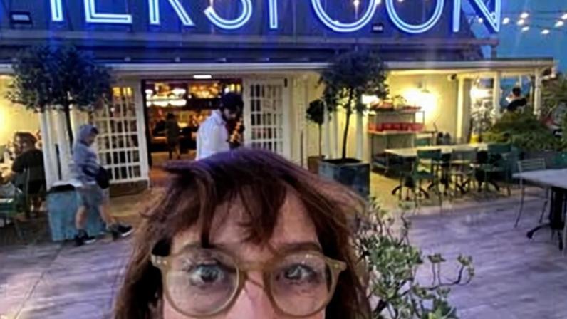 Zoe Williams outside Wetherspoons