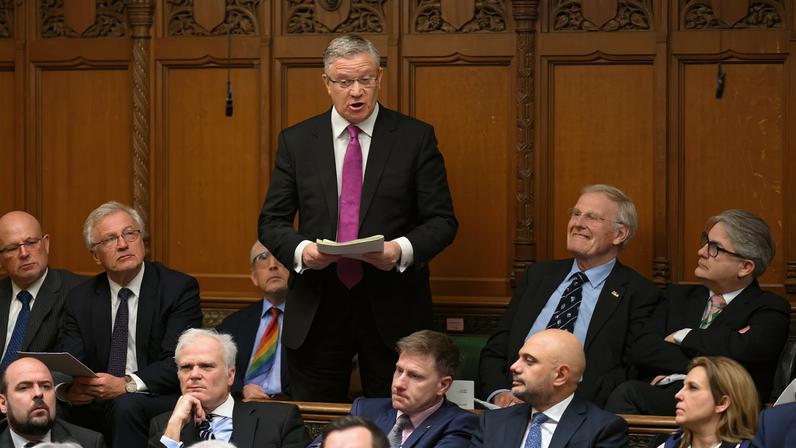 Andrew Rosindell speaks during Prime Minister's Questions, at the House of Commons in London, Britain, March 6, 2024. UK Parliament/Andy Bailey/Handout via REUTERS/File Photo
