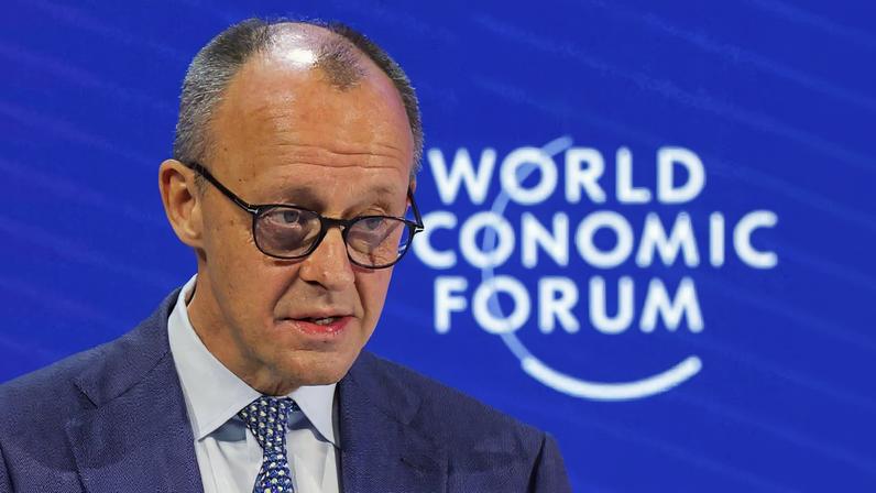 German Chancellor Friedrich Merz attends the 56th annual World Economic Forum (WEF) meeting in Davos, Switzerland, January 22, 2026. REUTERS/Denis Balibouse