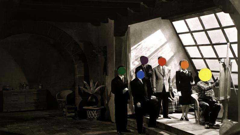 John Baldessari’s *The Studio* (1987) © 1987-2025 John Baldessari Family Foundation, courtesy Estate of John Baldessari; Sprüth Magers; Private Collection