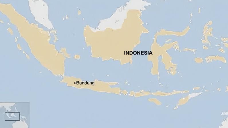Map locating Bandung, in the West Java province of Indonesia.
